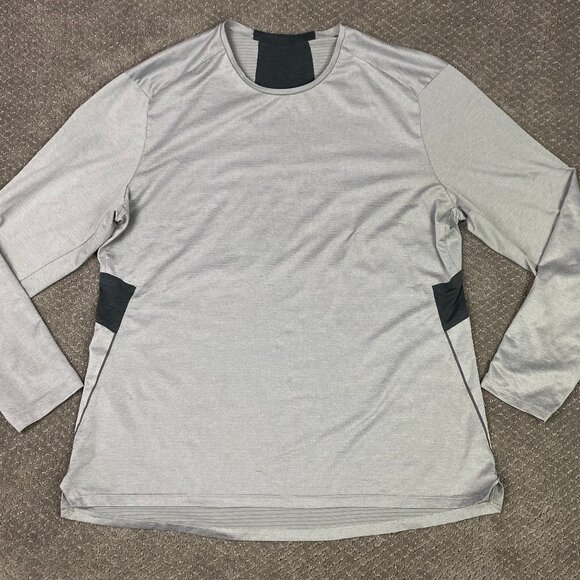 Lululemon Fast Free Shirt Men's XL Gray Black Reflective Long Sleeve Running Gym - Picture 1 of 14